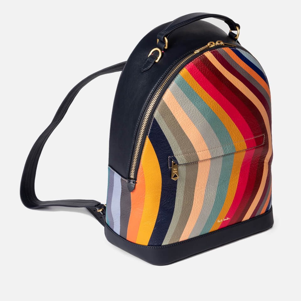 Paul Smith Swirl Striped Leather Backpack