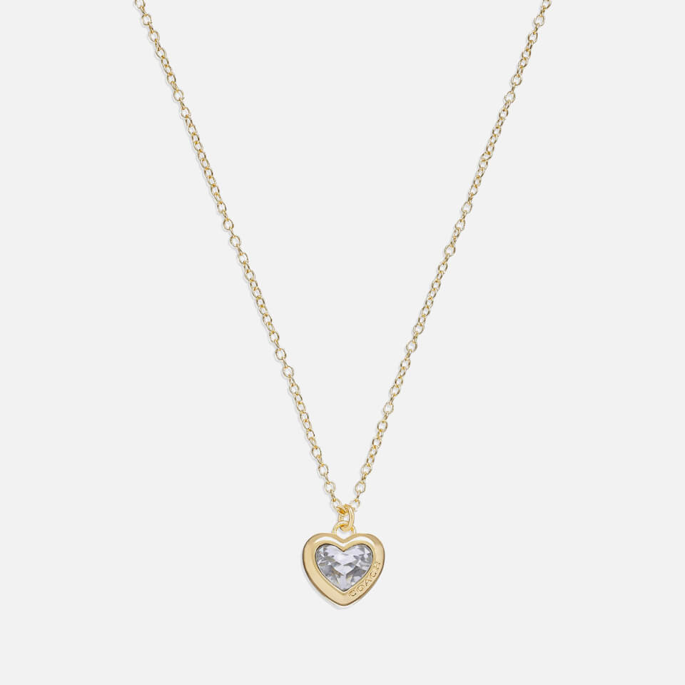 Coach Heart Gold-Tone Pendant Necklace