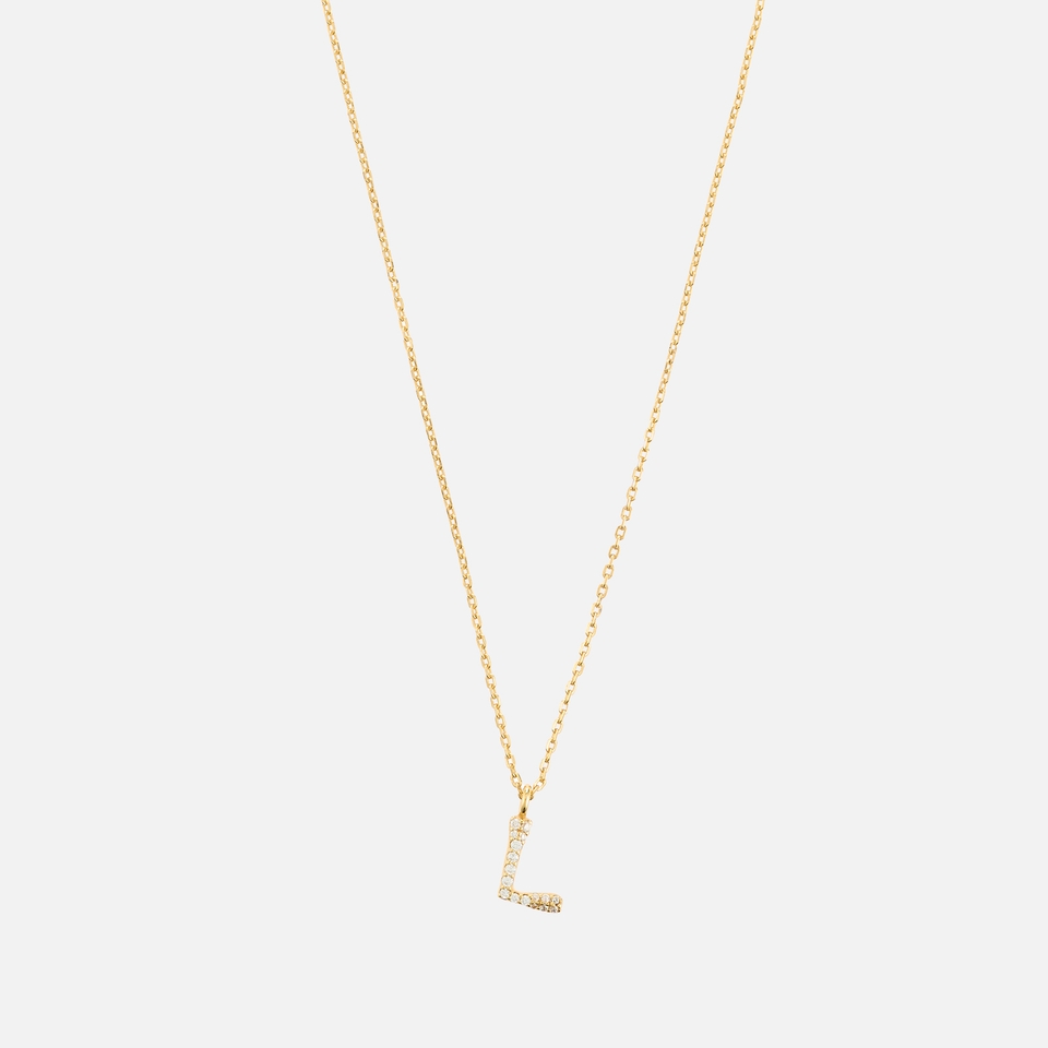 Astrid & Miyu Initial Pavé 18K Gold-Plated Necklace