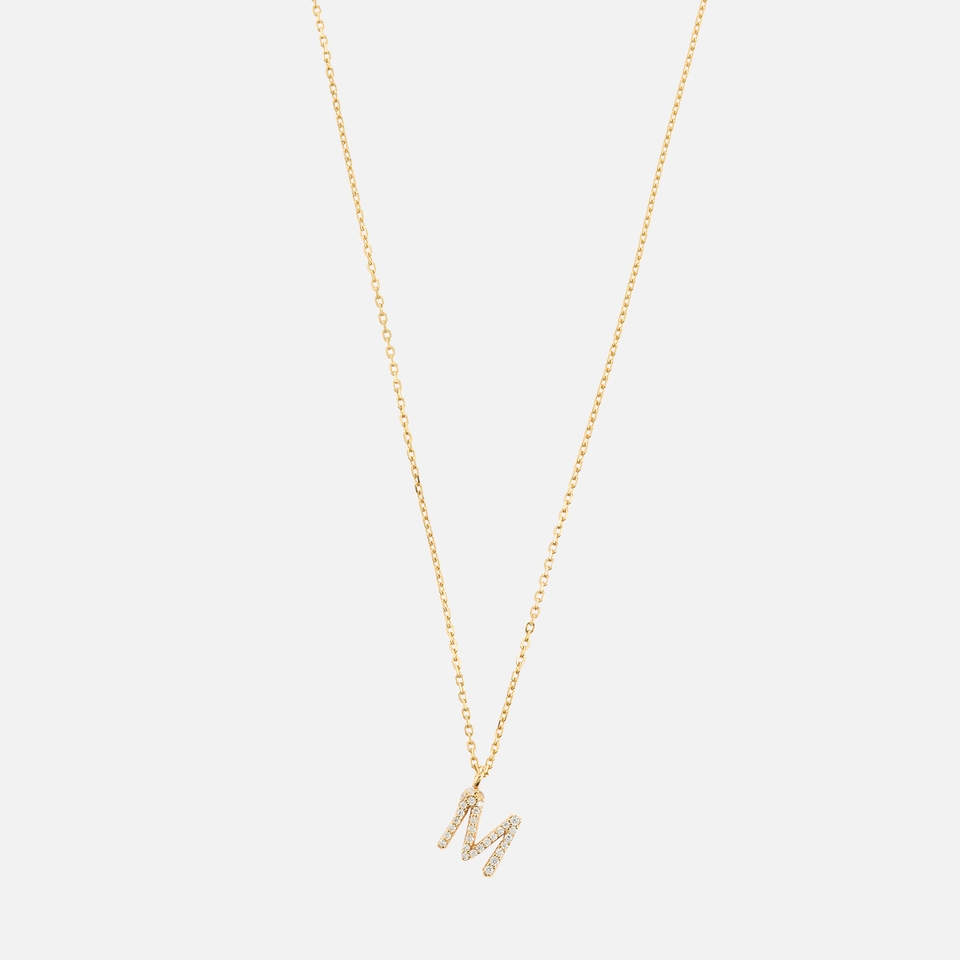 Astrid & Miyu Initial Pavé 18K Gold-Plated Necklace