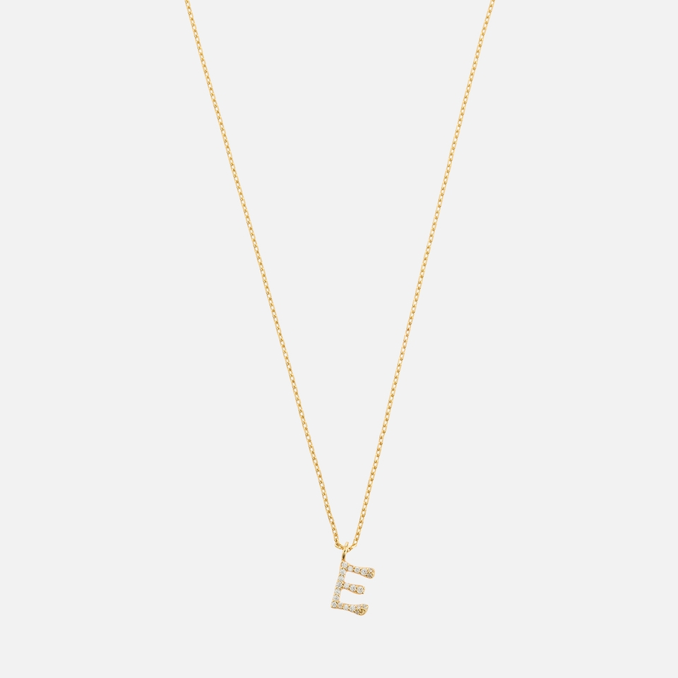 Astrid & Miyu Initial Pavé 18K Gold-Plated Necklace