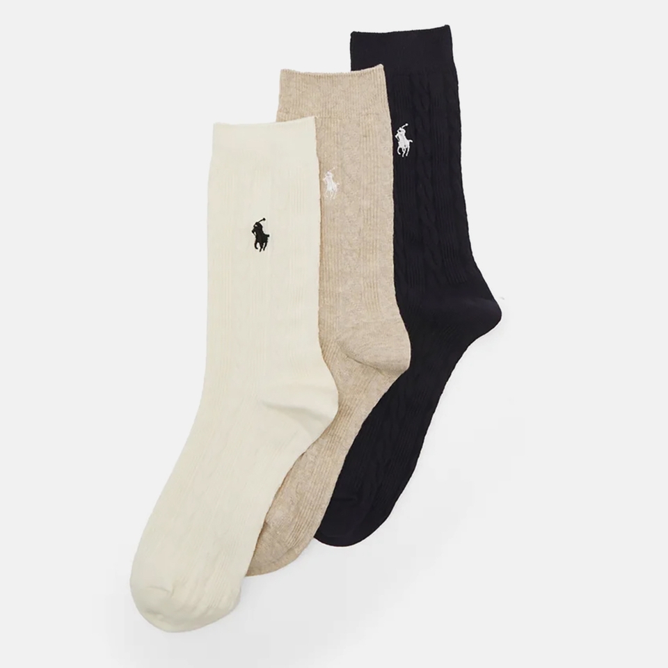 Polo Ralph Lauren 3-Pack Cotton-Blend Crew Sock