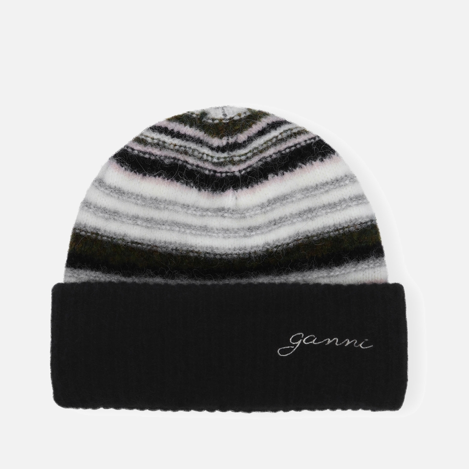 Ganni Striped Intarsia-Knit Beanie