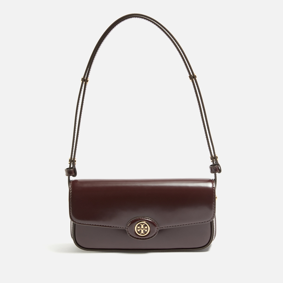 Tory Burch Robinson Spazzolato Patent Leather Shoulder Bag