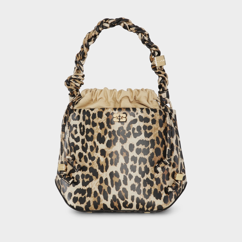 Ganni Ganni Bou Leather-Blend Bucket Bag