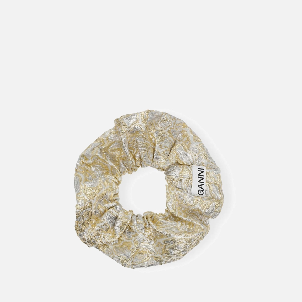 Ganni Metallic Cloqué Scrunchie