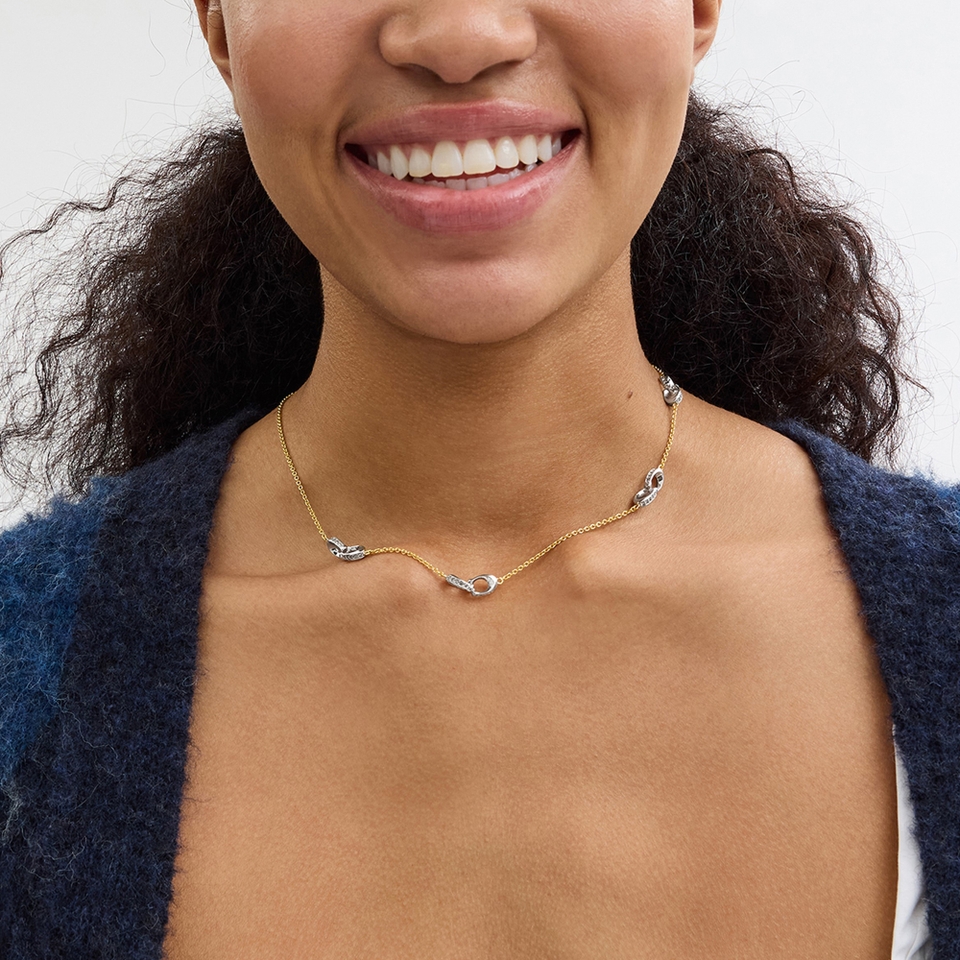 Coach Signature Pavé C Strand Gold-Toned Necklace