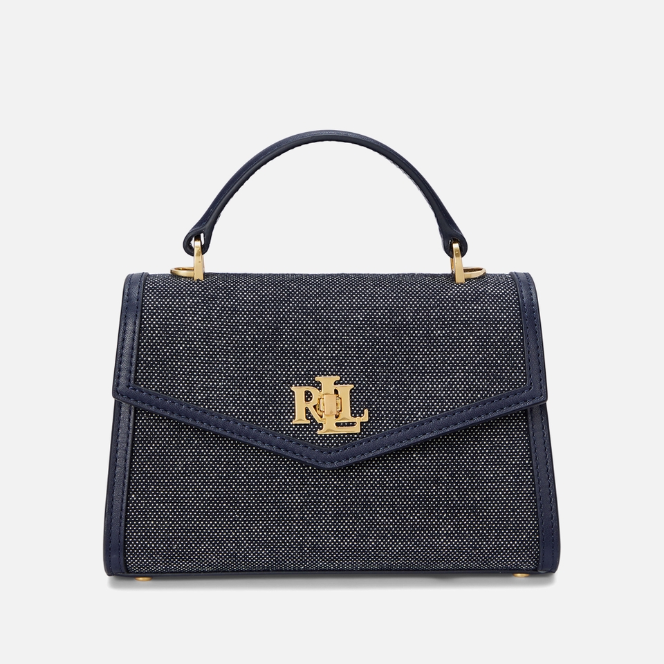 Lauren Ralph Lauren Farrah Canvas/Leather Small Satchel