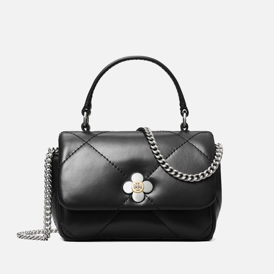 Tory Burch Kira Clover Diamond-Quilted Micro Chain Wallet